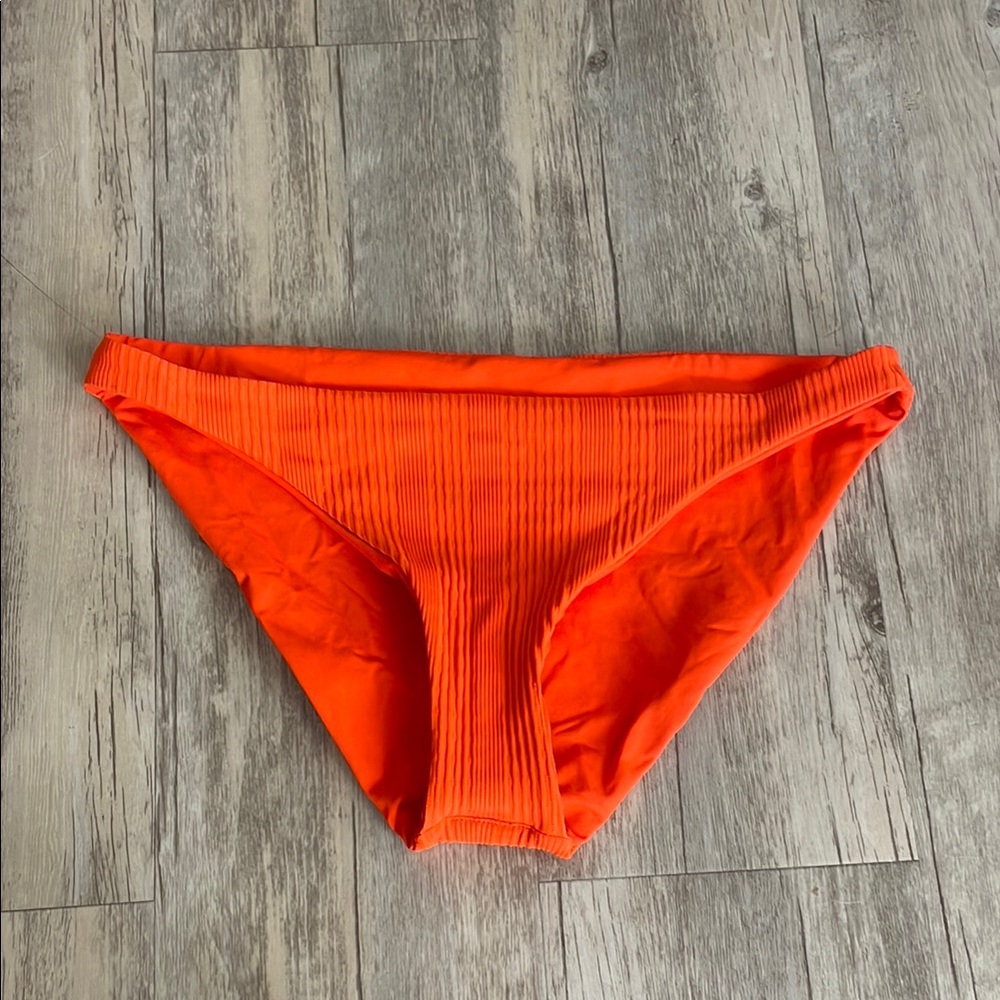L*Space Ribbed Classic Bikini Bottoms In Pimento Orange NWOT - Picture 2 of 3